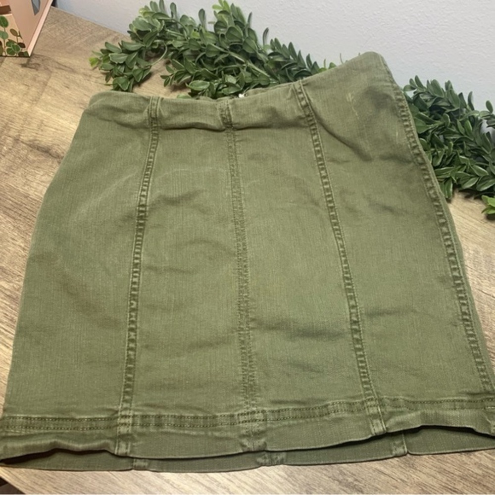 Free People Green Mini Pencil Skirt Ladies Size 4 Stretch